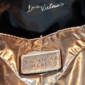 Victoria's Secret Metallic Gold Quilted Tote